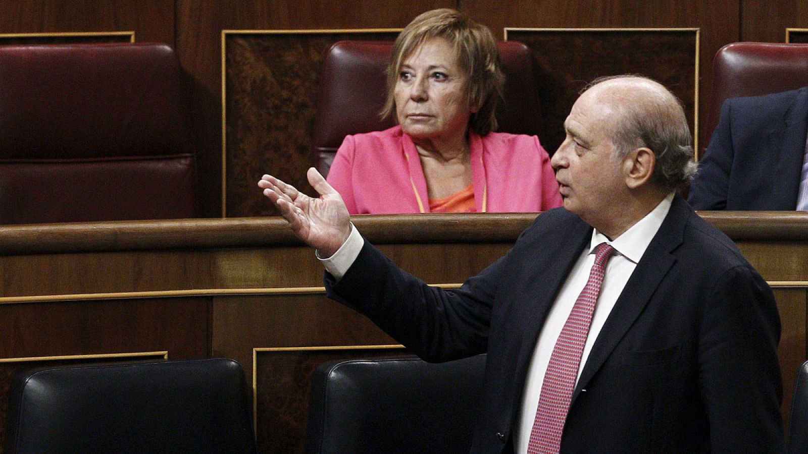 El ministro del Interior en funciones, Jorge Fernández Díaz, en el Pleno del Congreso