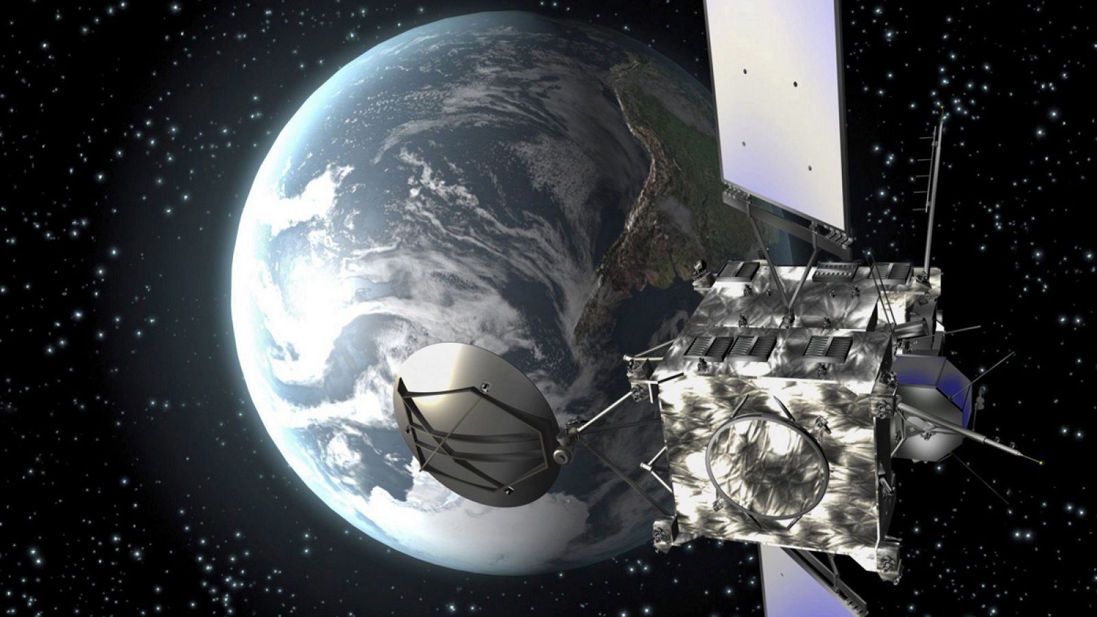 Imagen facilitada por la Agencia Espacial Europea (ESA) que muestra una animación por ordenador de Rosetta.