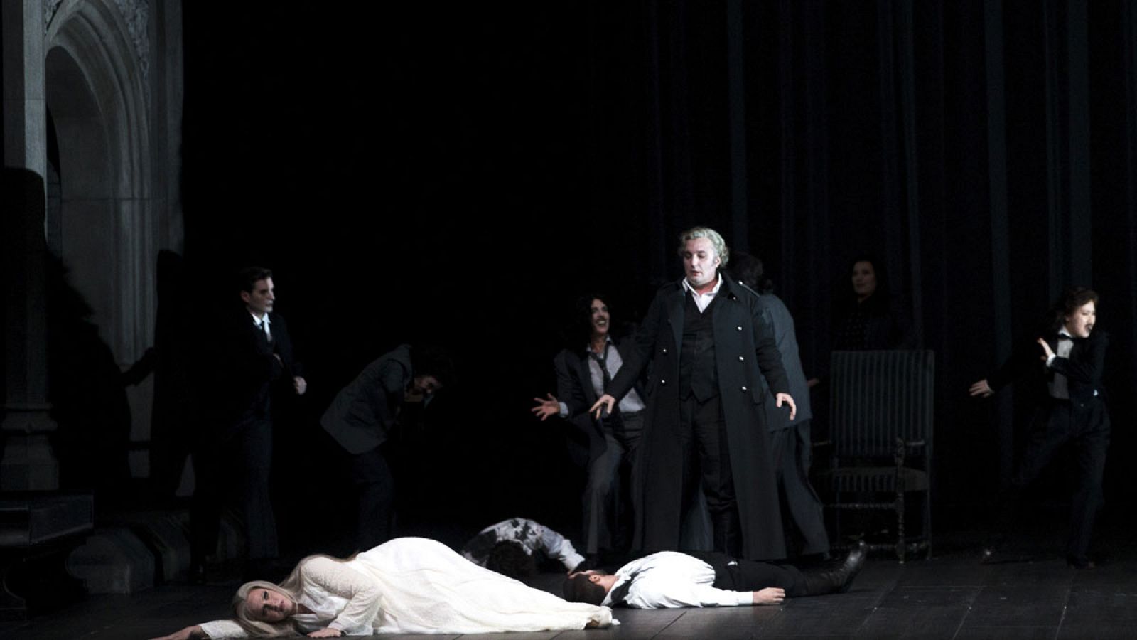 Uno de los momentos de la representación de la ópera de Verdi.