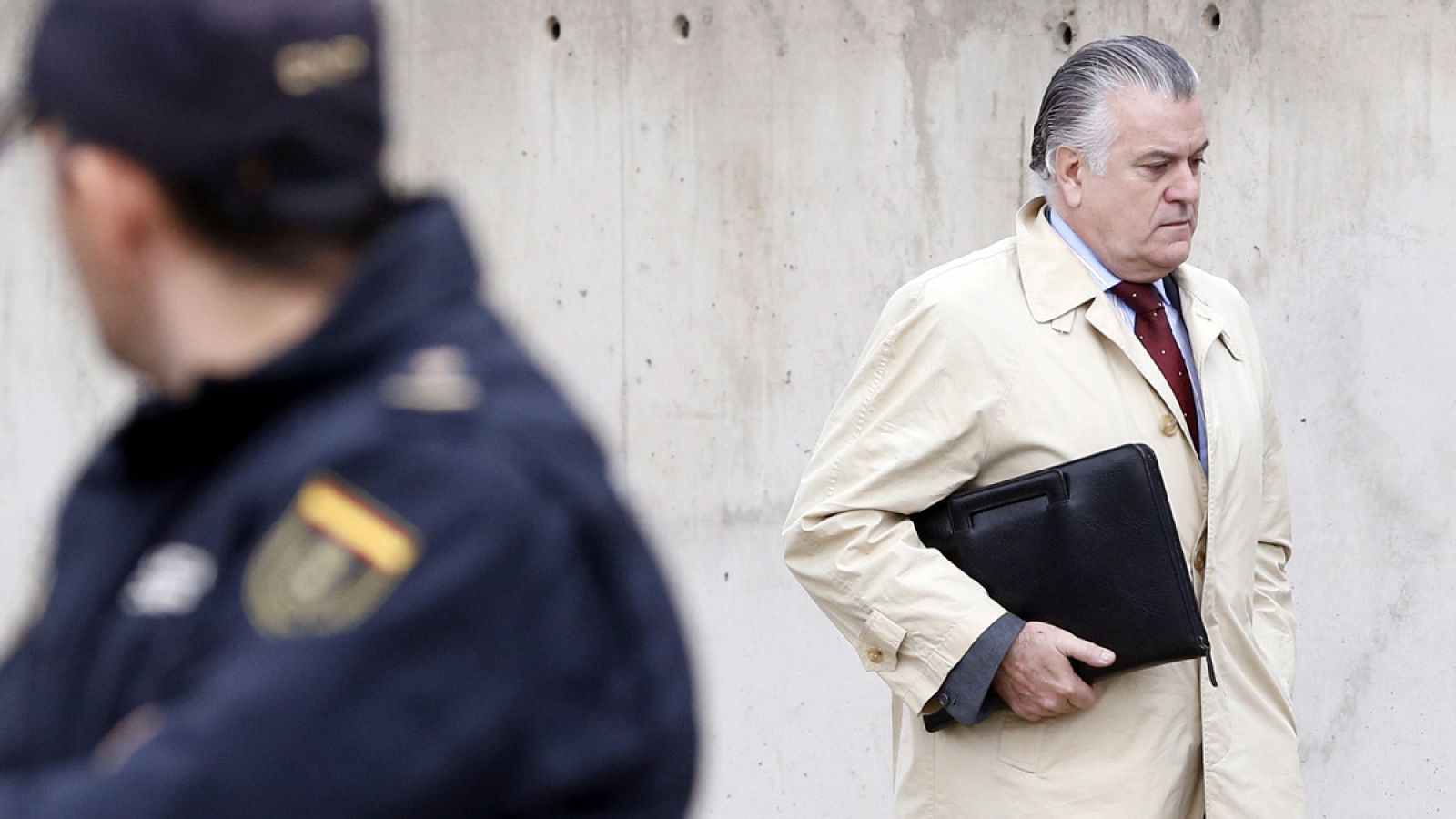 El extesorero del PP Luis Bárcenas, a su llegada a la sede de la Audiencia Nacional.