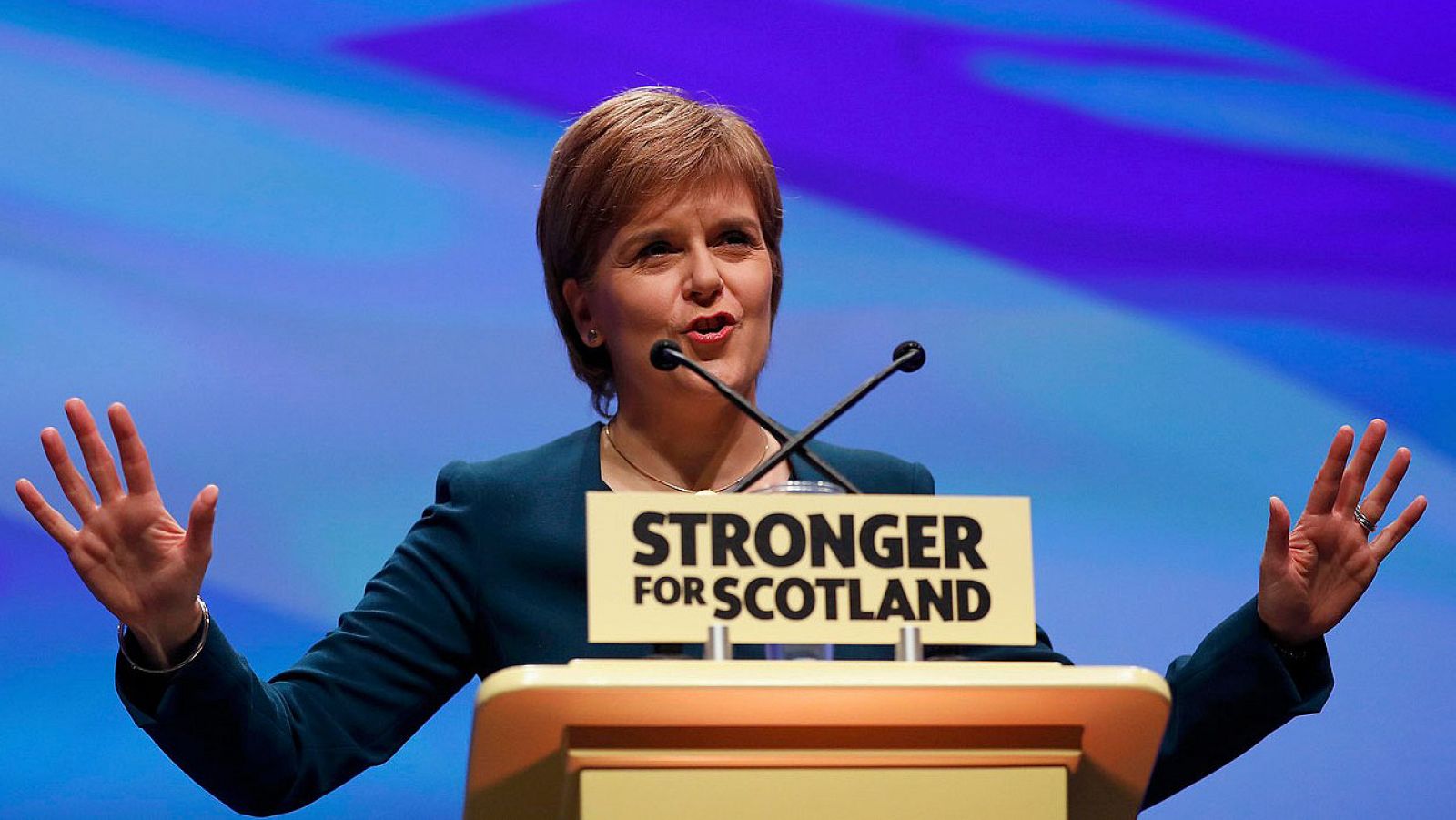La ministra principal de Escocia y líder del Partido Nacionalista Escocés, Nicola Sturgeon, el 13 de octubre de 2016 en Glasgow. REUTERS/Russell Cheyne