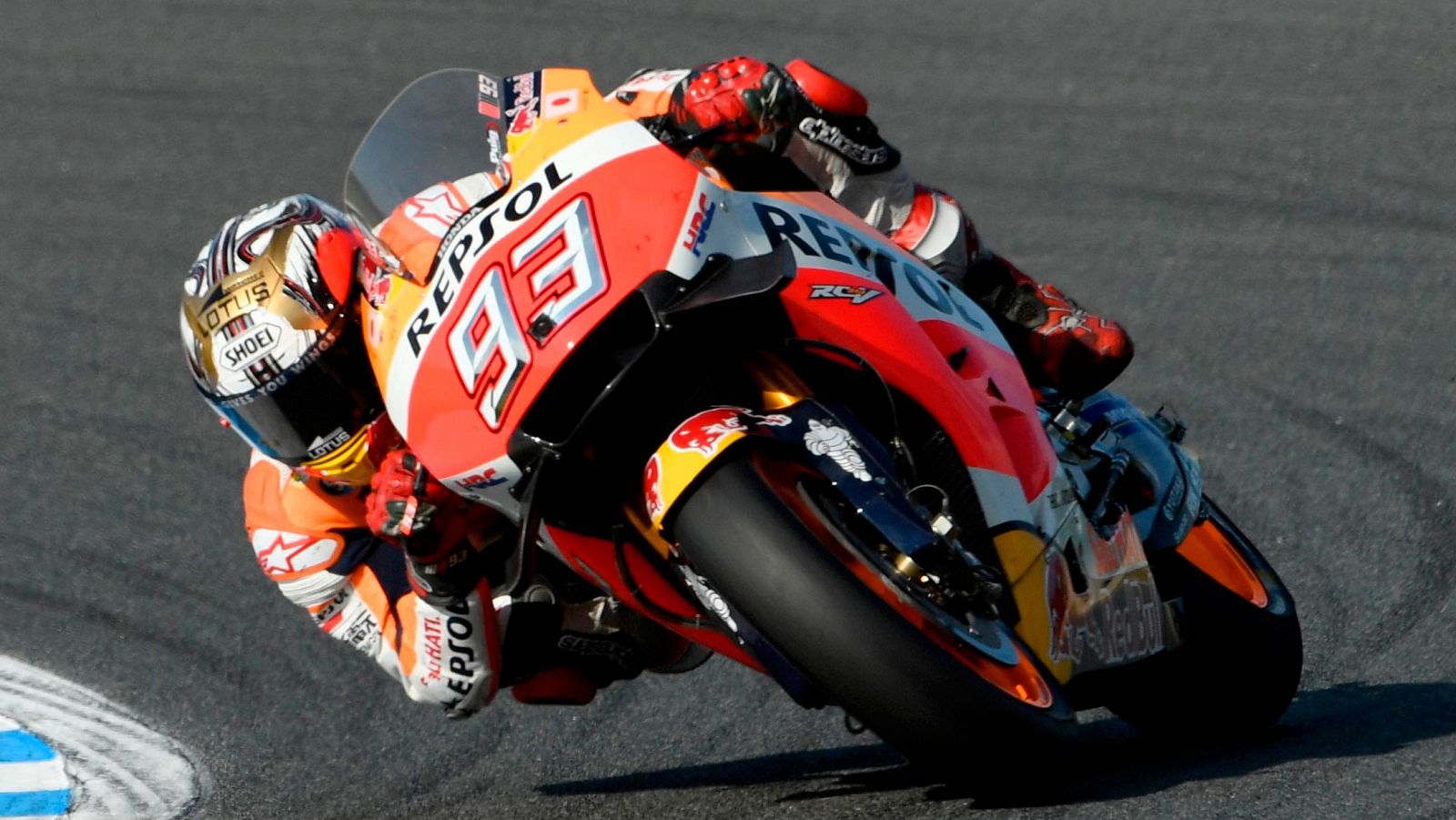 Márquez durante la carrera de Motegi