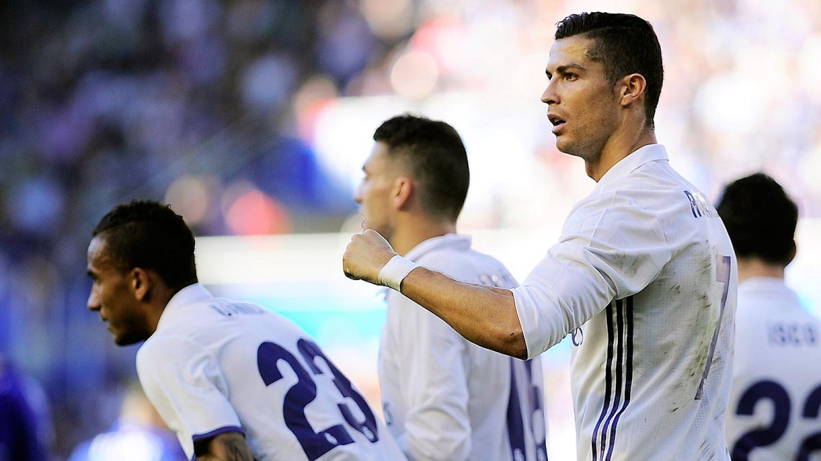 Cristiano celebra su segundo gol en Liga y el de la victoria en Mendizorroza