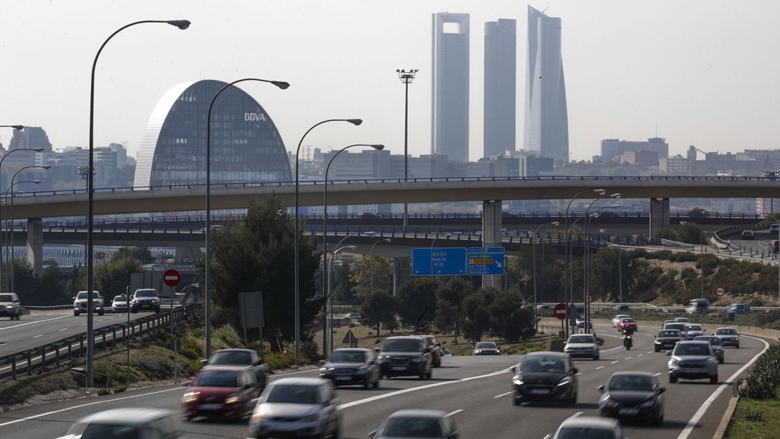 Madrid durante el episodio de alta contaminación que ha provocado medidas de restricción del tráfico