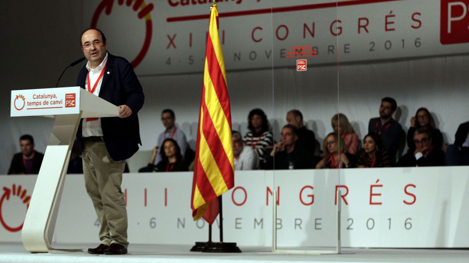 El líder del PSC, Miquel Iceta, durante la primera jornada del congreso de los socialistas catalanes.