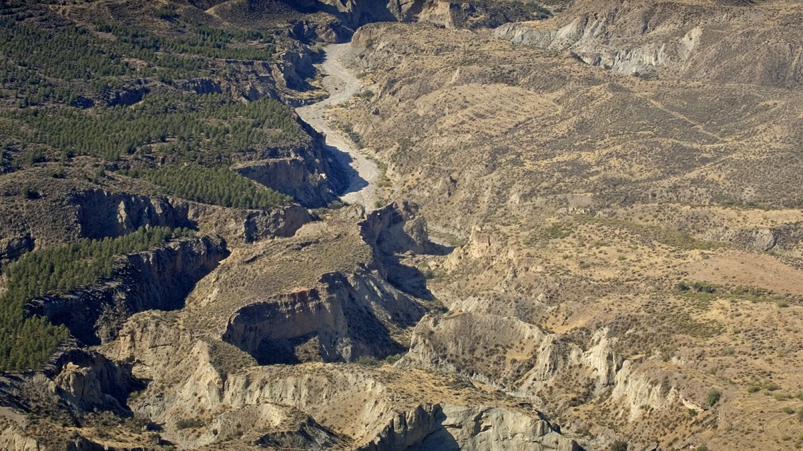 Vista aérea del desierto más grande de Europa, que se encuentra en Tabernas (Almería).