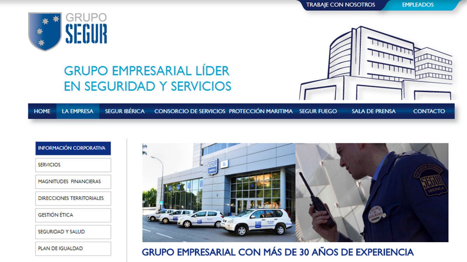 Página web de la empresa Segur Ibérica