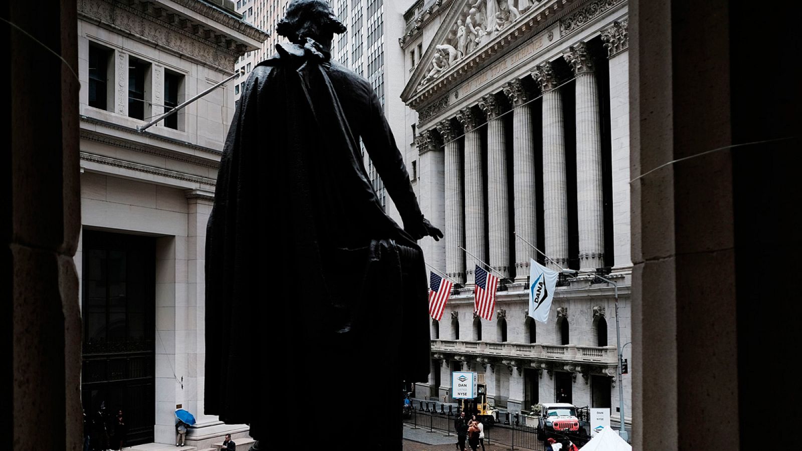 La estatua de George Washington, en Wall Street, Nueva York.
