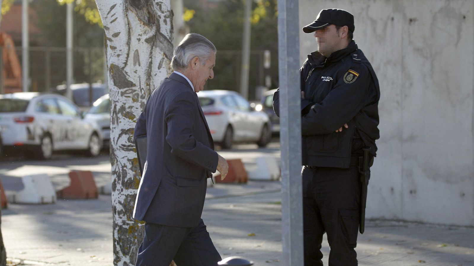 El expresidente de Caja Madrid Miguel Blesa, esta semana a su llegada al juicio por las tarjetas