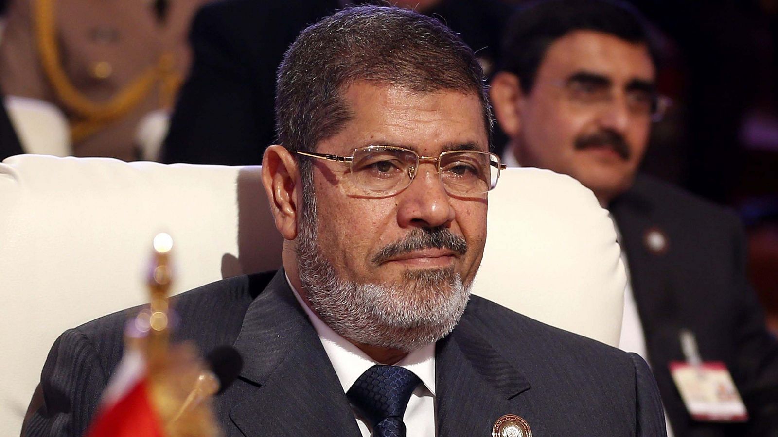 Fotografía de archivo (26 de marzo de 2013, cuando aún era presidente) de Mohamed Morsi.AFP PHOTO / KARIM SAHIB