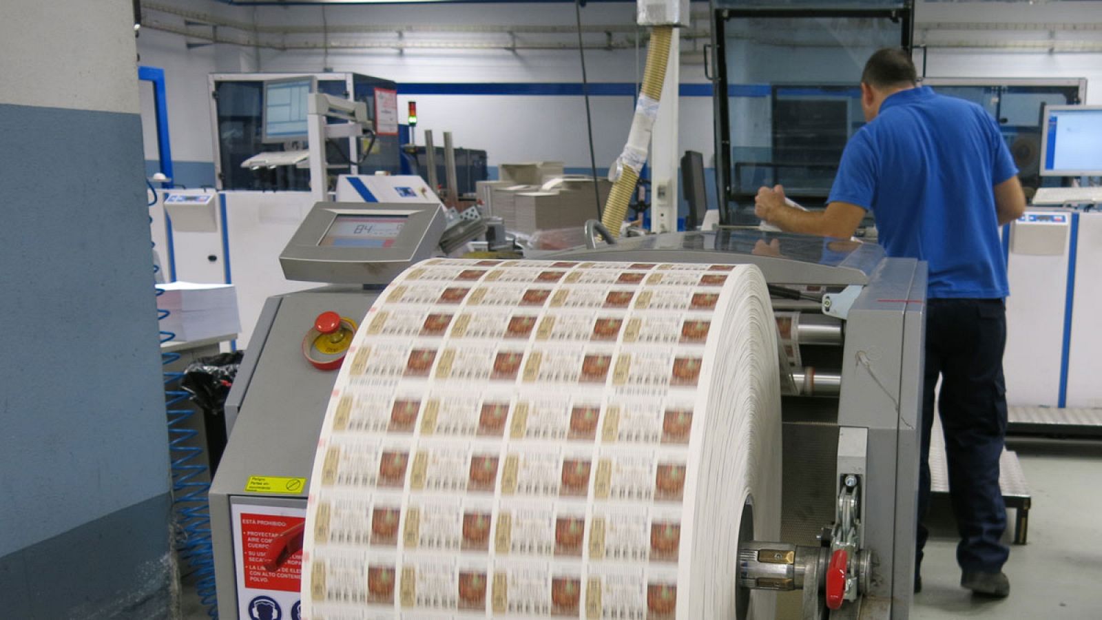 Impresión de Lotería de Navidad en la Fábrica Nacional de Moneda y Timbre