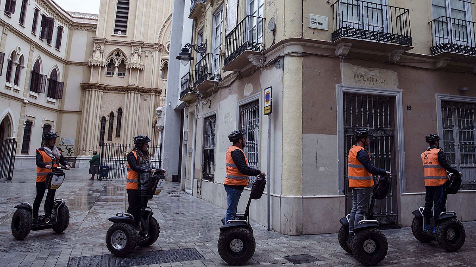 Un grupo de turistas en Málaga