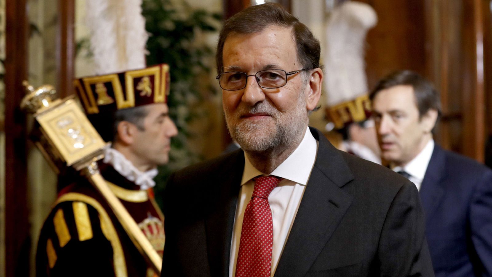 El presidente del Gobierno, Mariano Rajoy, durante el acto celebrado en el Congreso con motivo del 38 aniversario de la Constitución