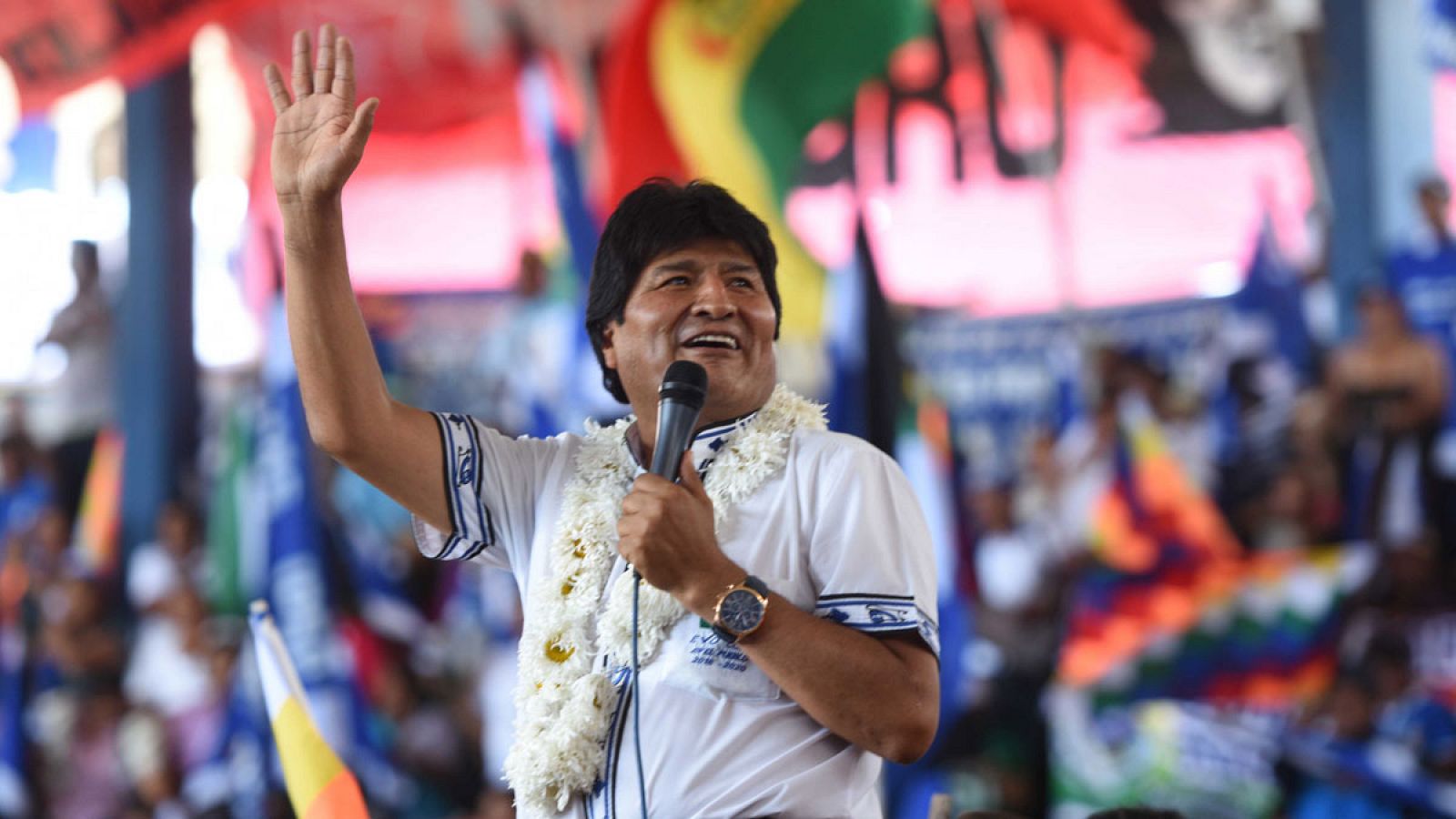 El presidente de Bolivia, Evo Morales, participando en el congreso del Movimiento Al Socialismo (MAS) el pasado jueves 15 de diciembre de 2016, en Montero (Bolivia).