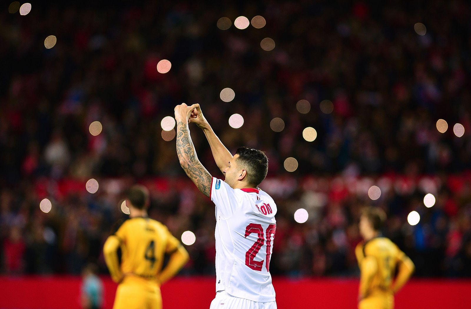 Vitolo celebra su gol ante el Málaga