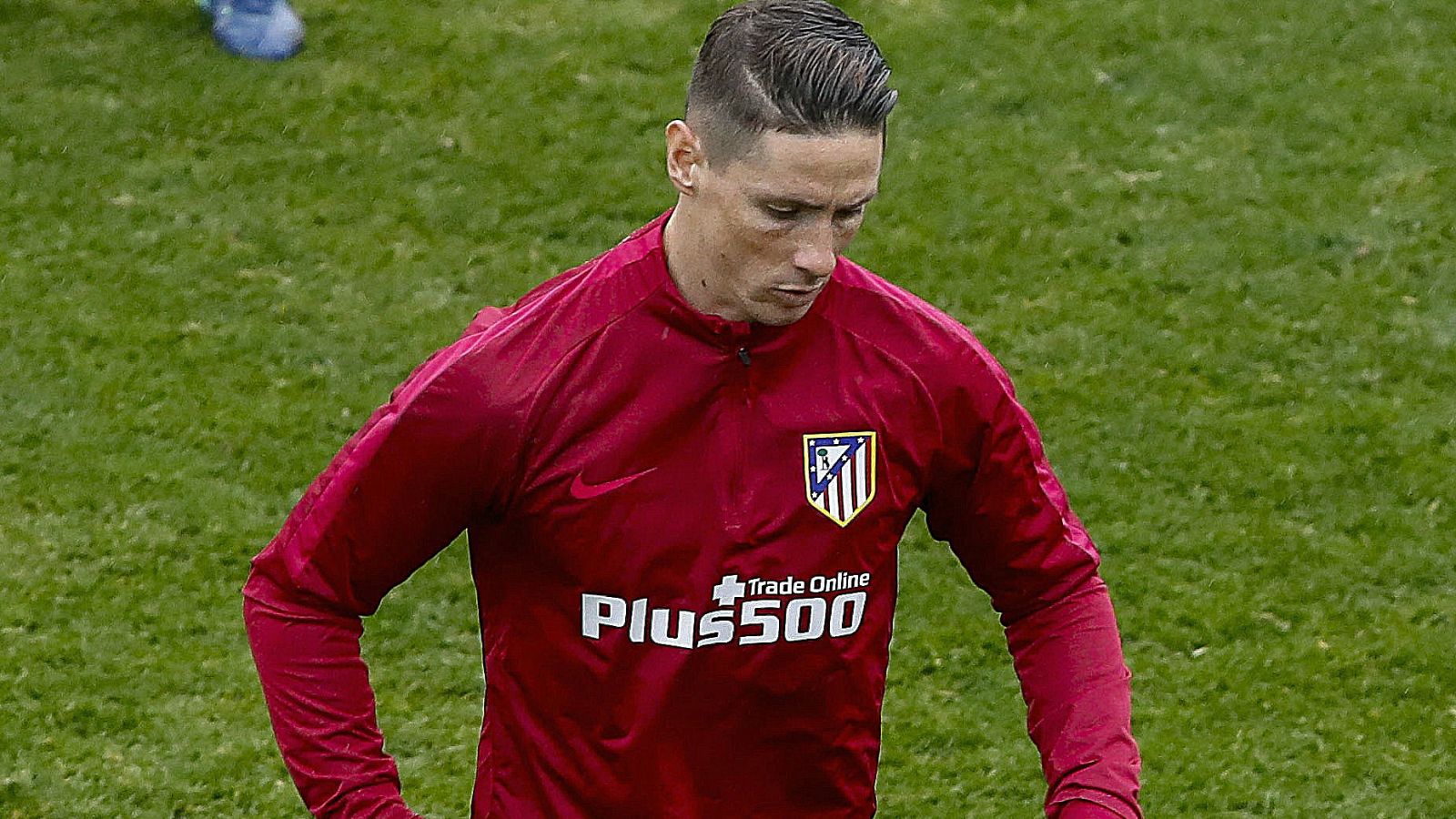 Fernando Torres, en un entrenamiento del Atlético