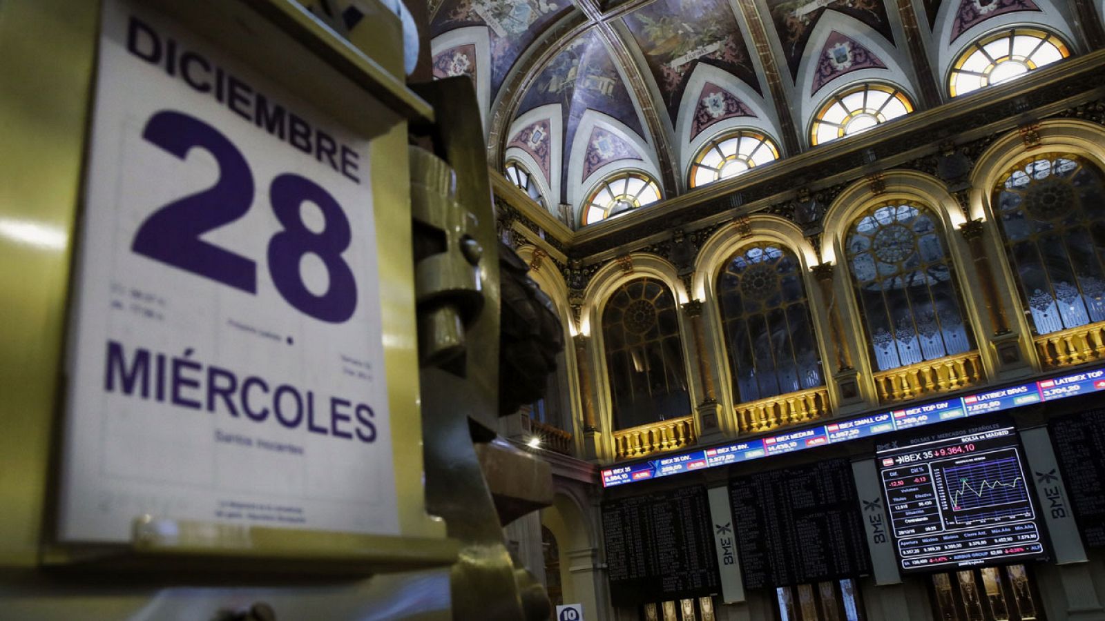 Imagen de la Bolsa de Madrid este miércoles, 28 de diciembre