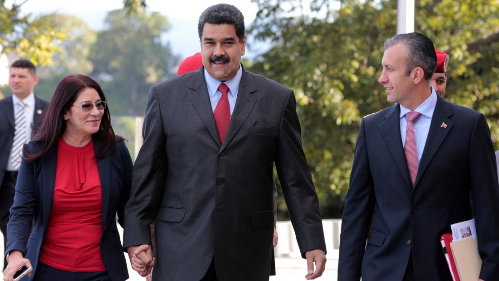 Imagen de archivo del presidente Maduro junto al nuevo vicepresidente El Aissami