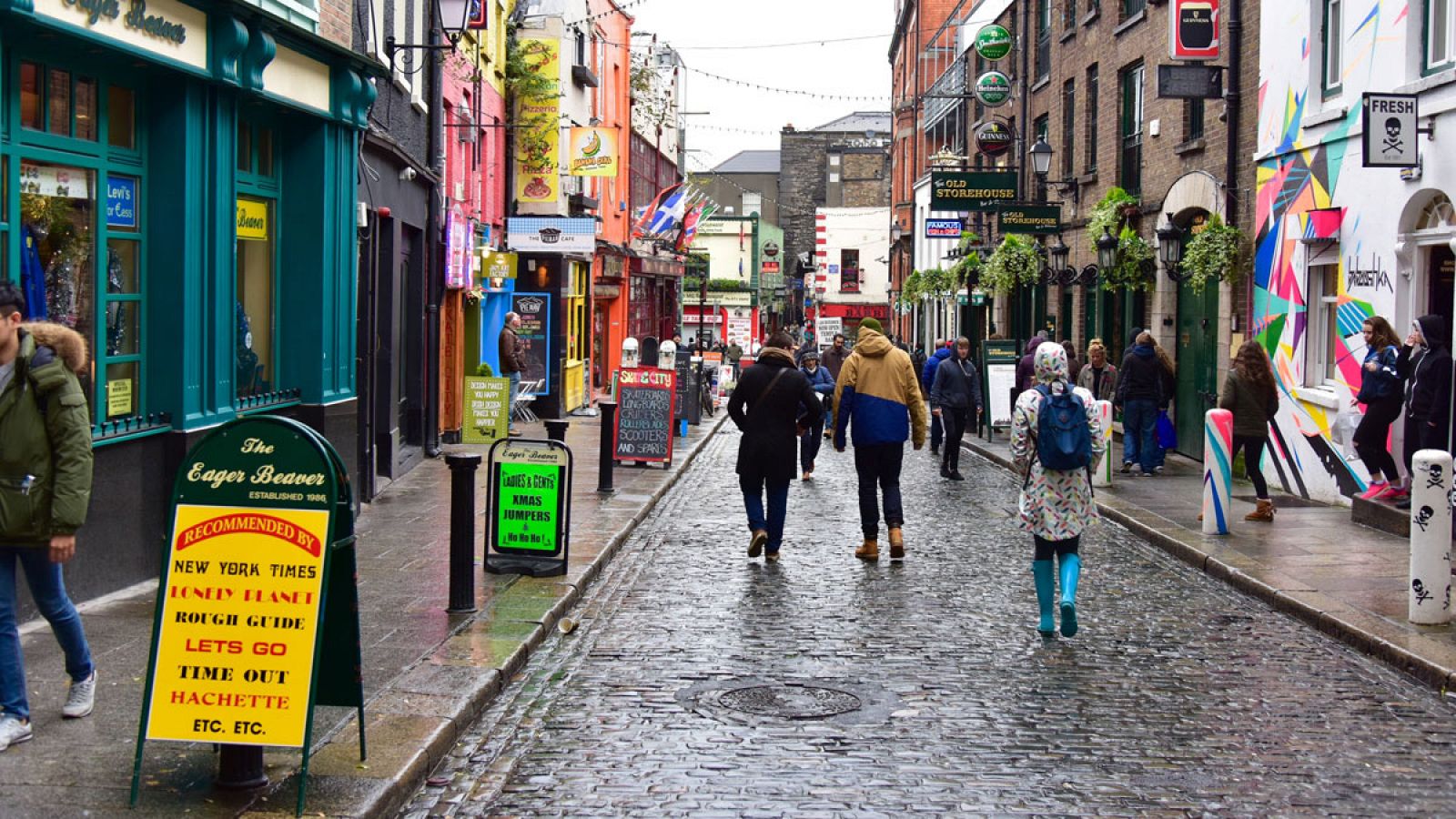Una calle de Dublín (Irlanda).