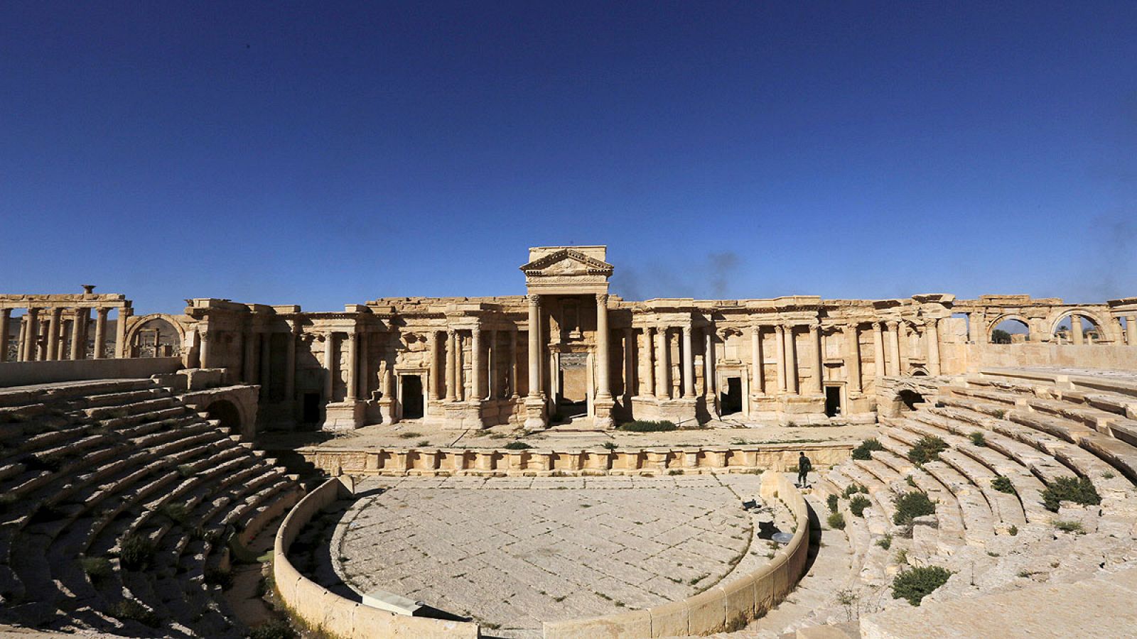 Teatro romano en la ciudad monumental de Palmira, Siria