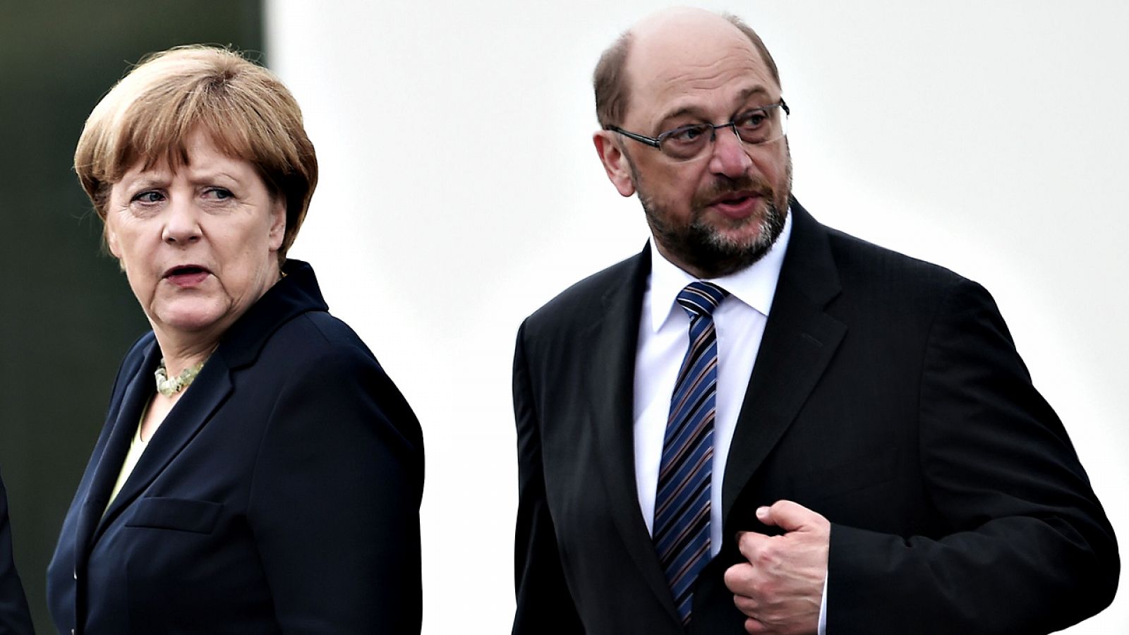 La canciller alemana, Angela Merkel, y el que será su rival en las elecciones, el expresidente del Parlamento Europeo Martin Schulz