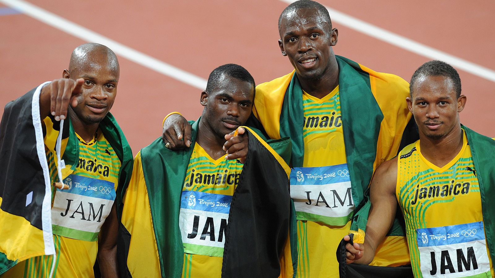 Los cuatro relevistas jamaicanos de Pekín 2008
