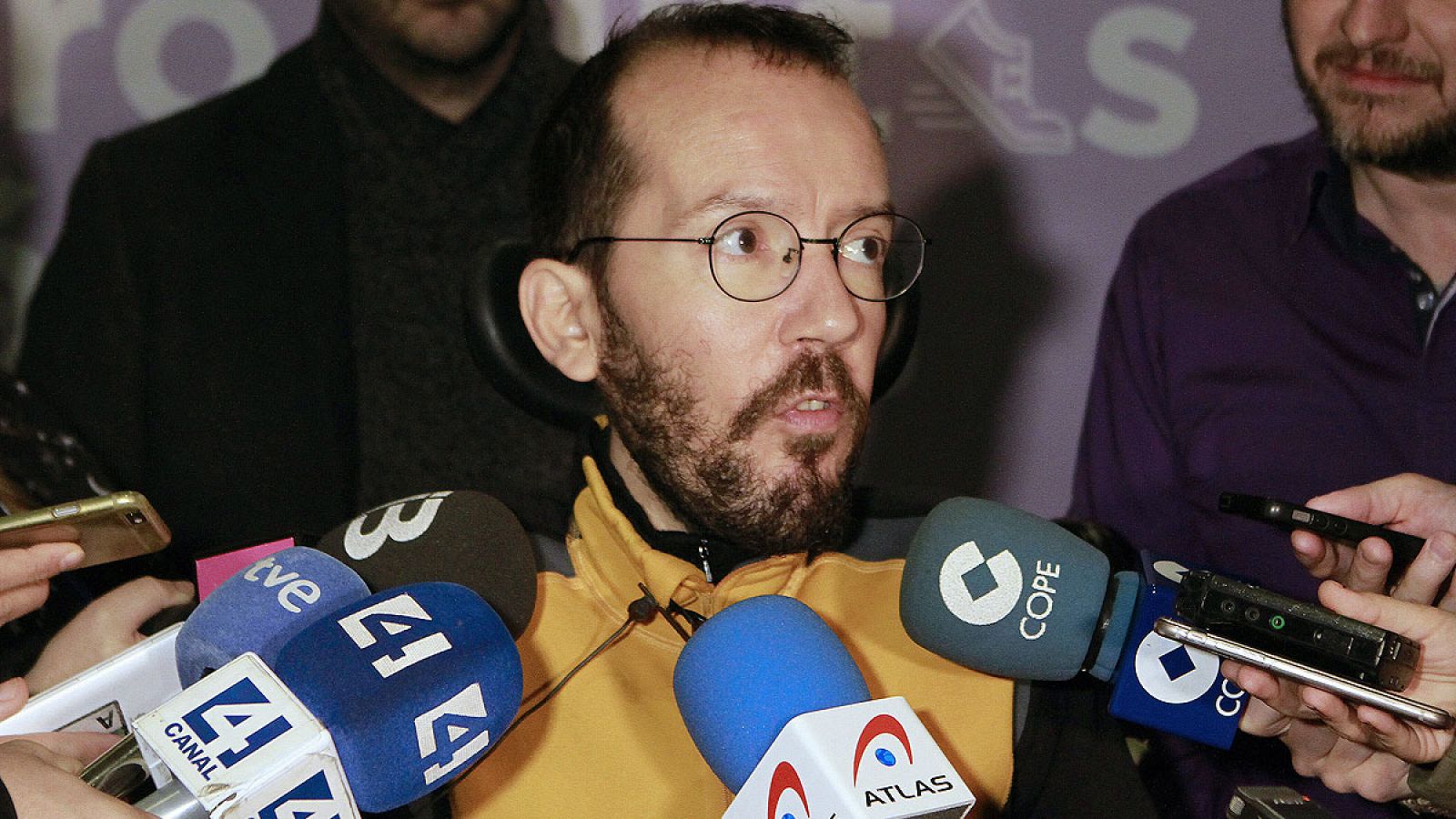 El secretario de Organización Estatal de Podemos, Pablo Echenique