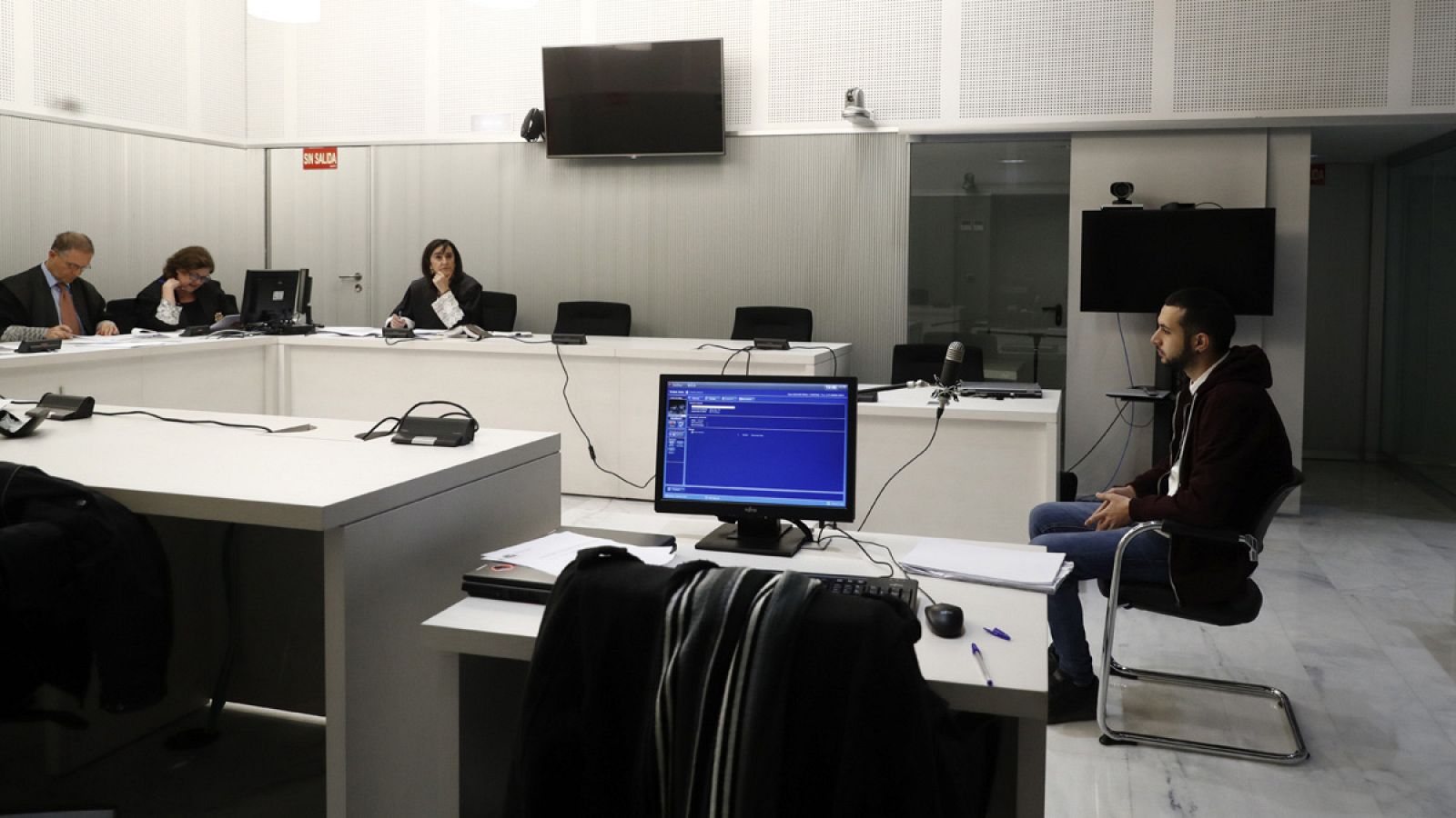 Berenguer Jordi Moya, durante el juicio en la Audiencia Nacional por delitos de enaltecimiento del terrorismo e incitación al odio en las redes sociales.