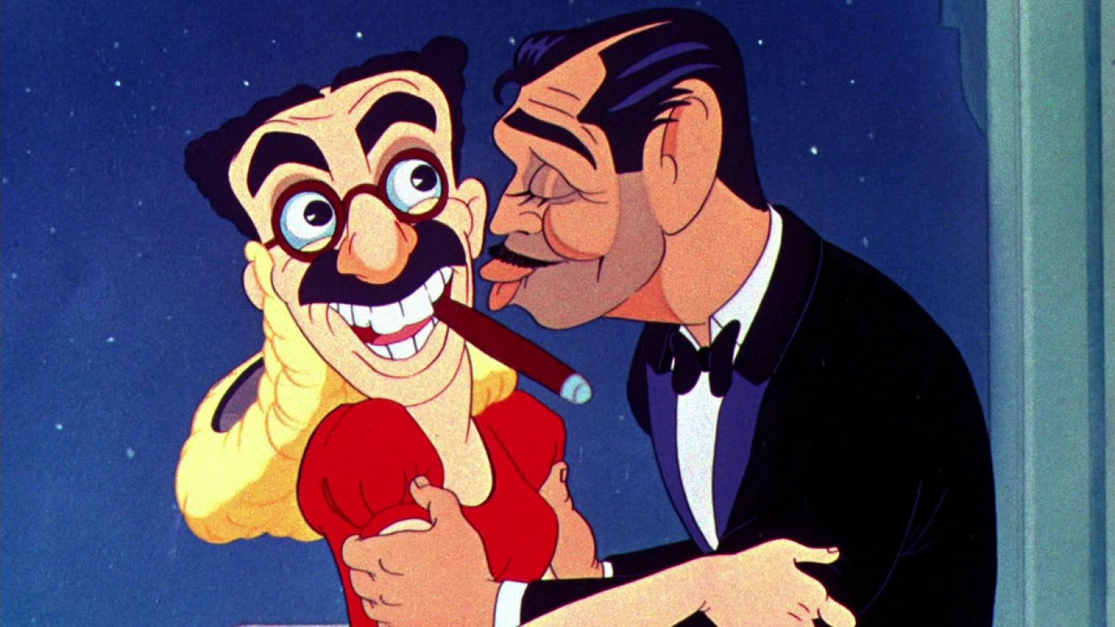 Groucho Marx y Clark Gable en el corto 'Hollywood steps out' (1940)