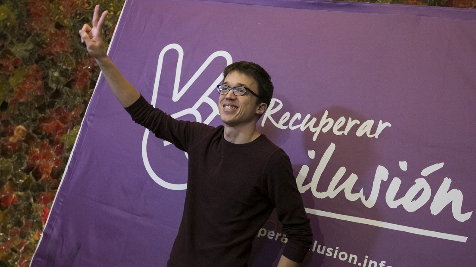 Íñigo Errejón durante la presentación de su candidatura para el Consejo Ciudadano Estatal en la asamblea de Vistalegre II en el Cine Palafox de Madrid