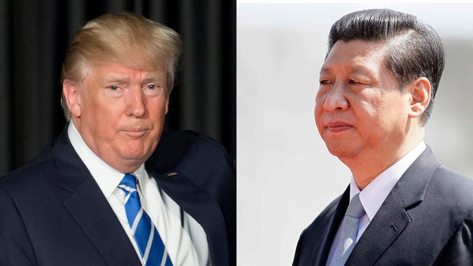 El presidente de EE.UU., Donald Trump (i) y el presidente de China, Xi Jinping (d)