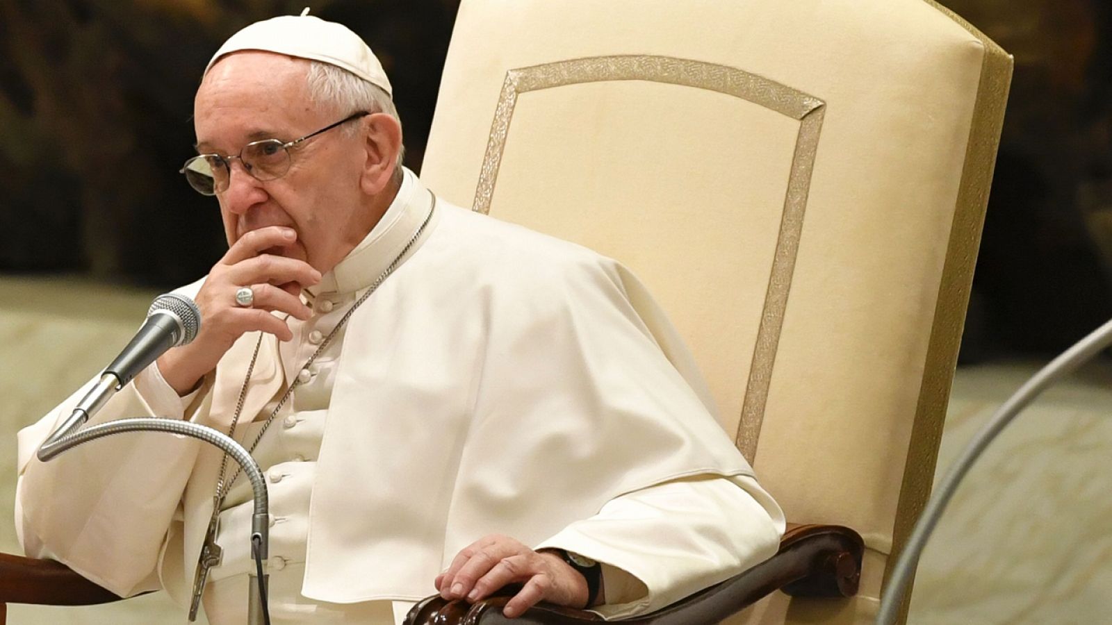 El papa Francisco durante una audiencia pública.