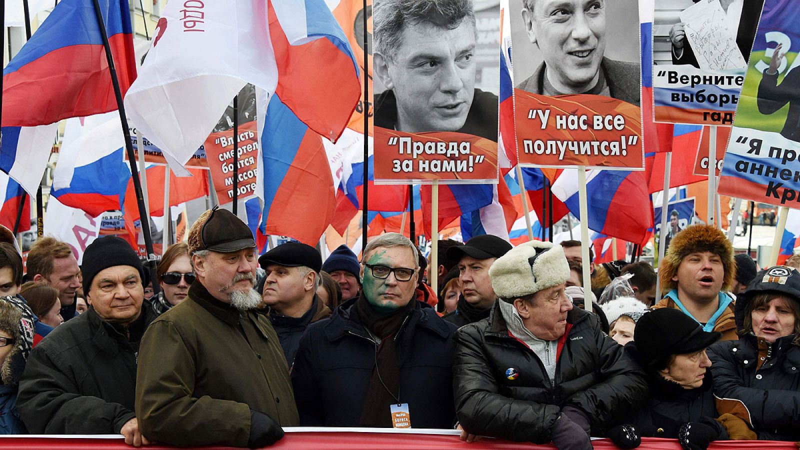 Manifestación en Moscú en el segundo aniversario del asesinato de Nemtsov