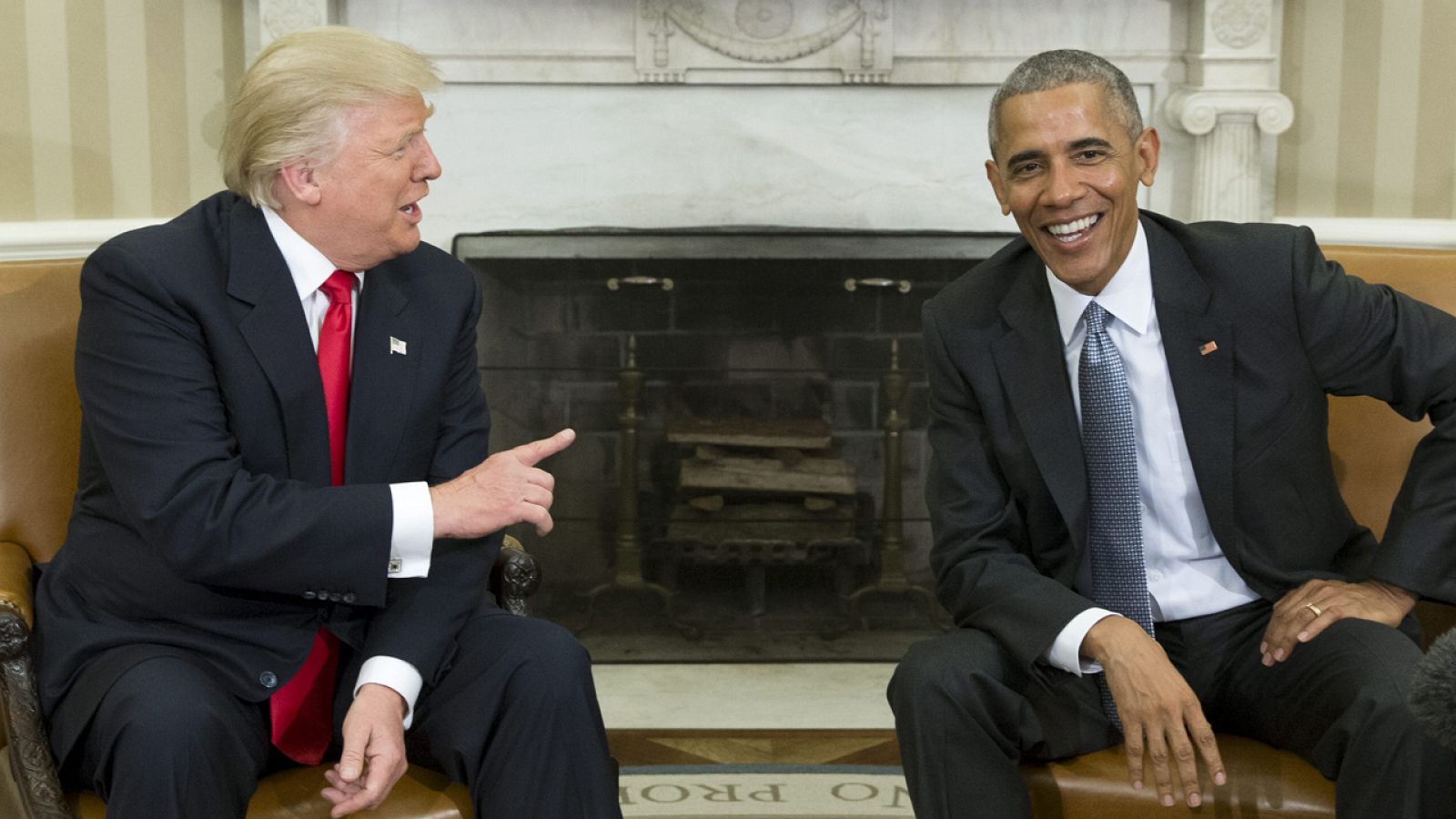 El presidente Obama recibe al presidente electo Donald Trump en la Casa Blanca, en una imagen de archivo
