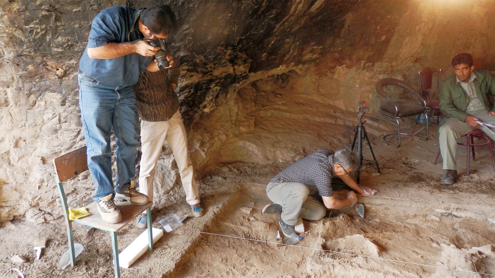 La excavación en la cueva iraní de Kaldar, donde se han encontrado las herramientas.