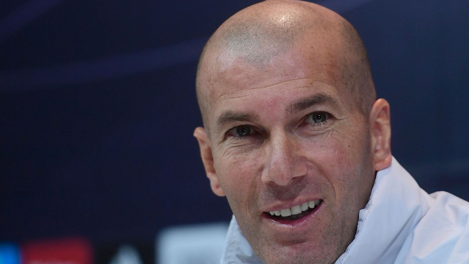El técnico del Madrid, Zinedine Zidane, en rueda de prensa