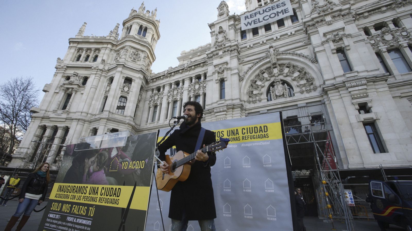 Concentración en Madrid a favor de los refugiados
