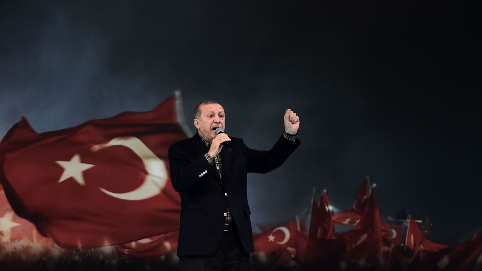 El presidente rurco, Recep Tayyip Erdogan durante un discurso este domingo en Estambul.