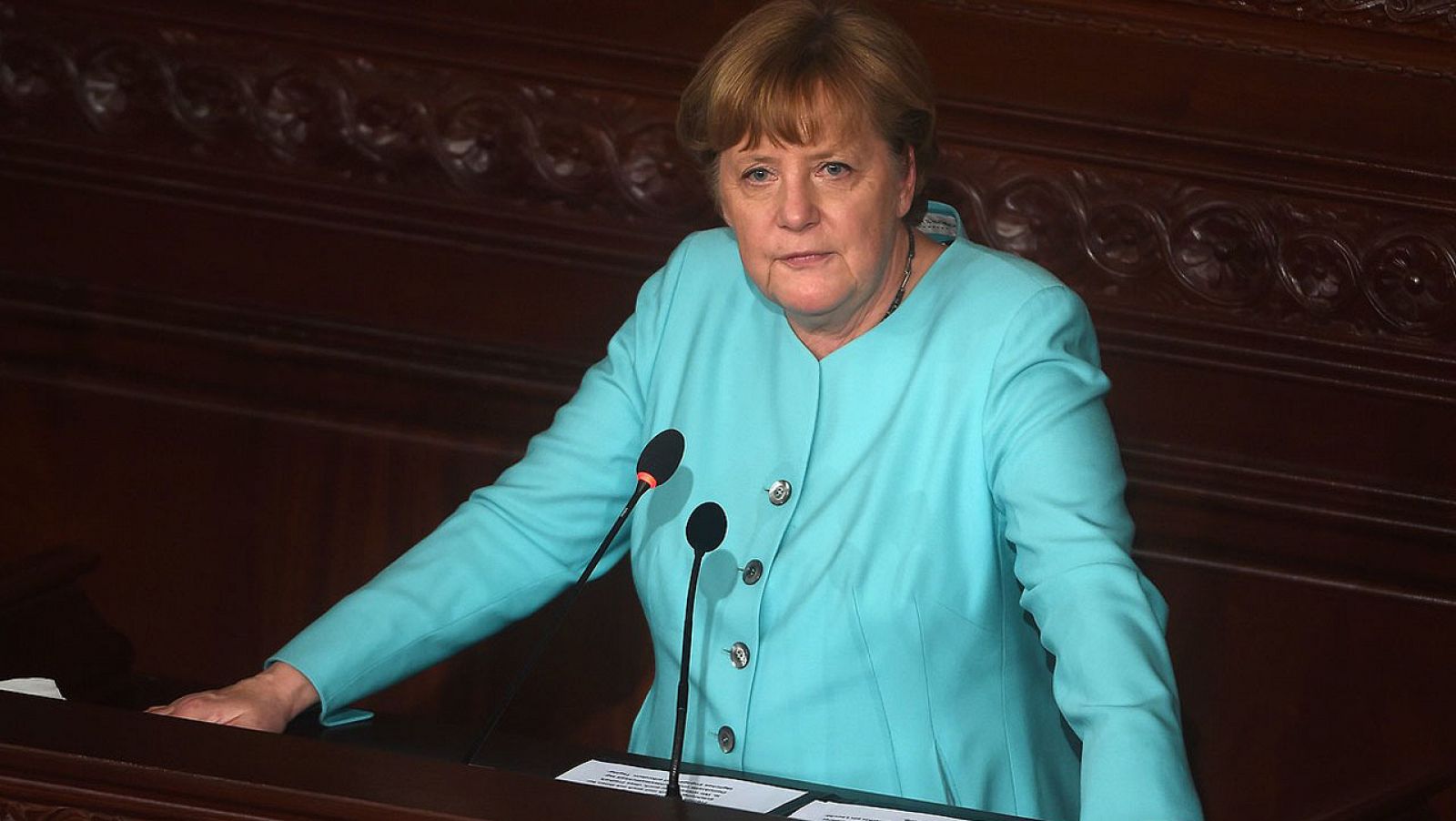 La canciller alemana Angela Merkel en una imagen en Túnez
