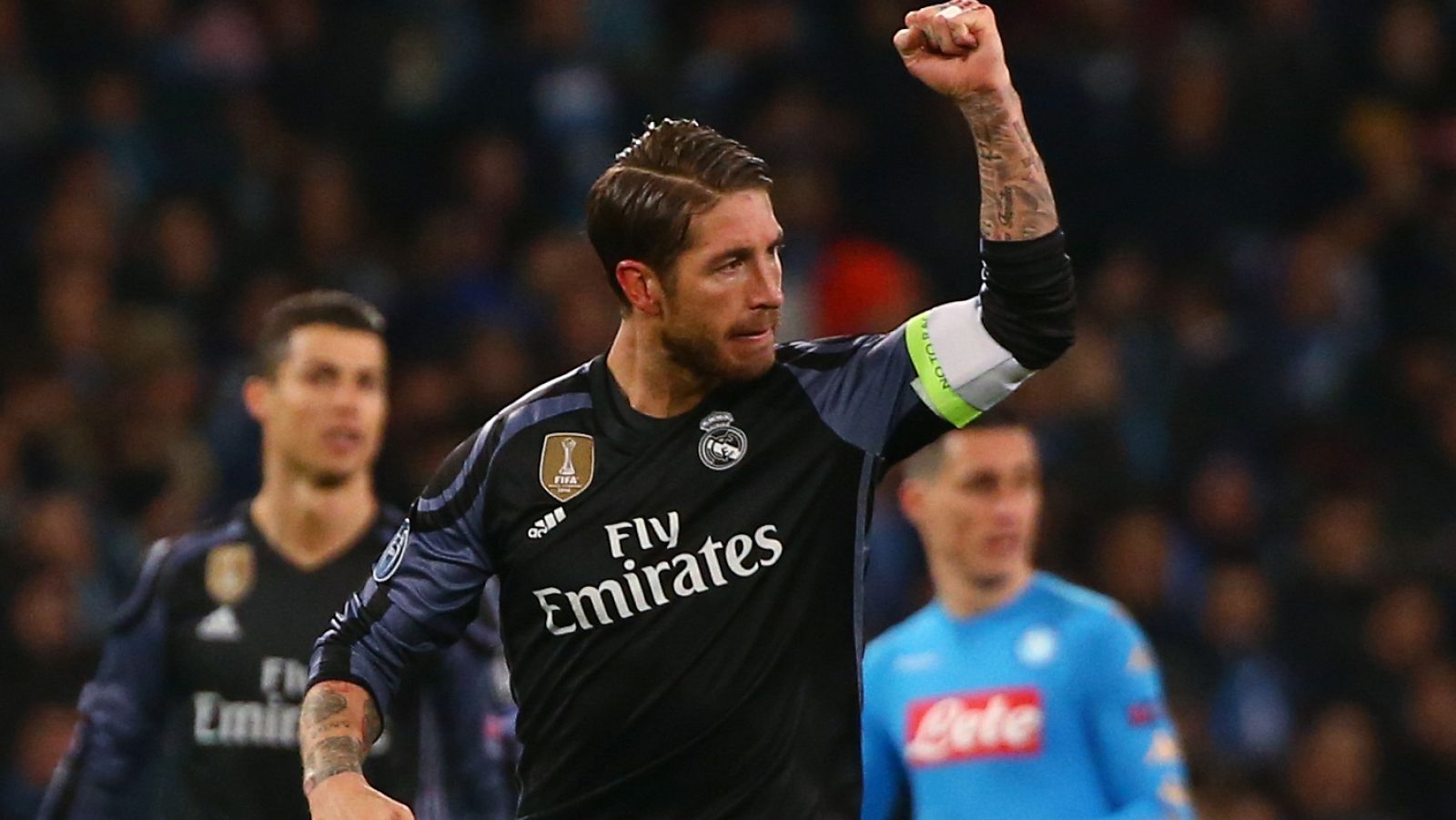 Sergio Ramos celebra uno de sus goles