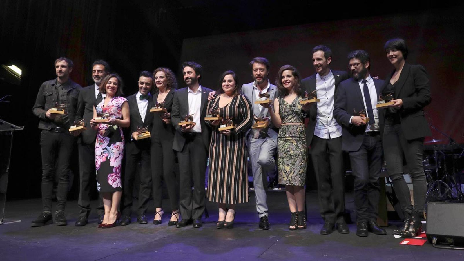 Foto de los premiados en la 26 edición de los Premios de la Unión de Actores y Actrices en el teatro Circo Price de Madrid