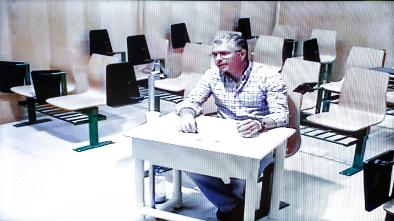 El exconsejero Francisco Granados, compareciendo por videoconferencia desde la cárcel de Estremera en la comisión de la Asamblea de Madrid que investiga la corrupción