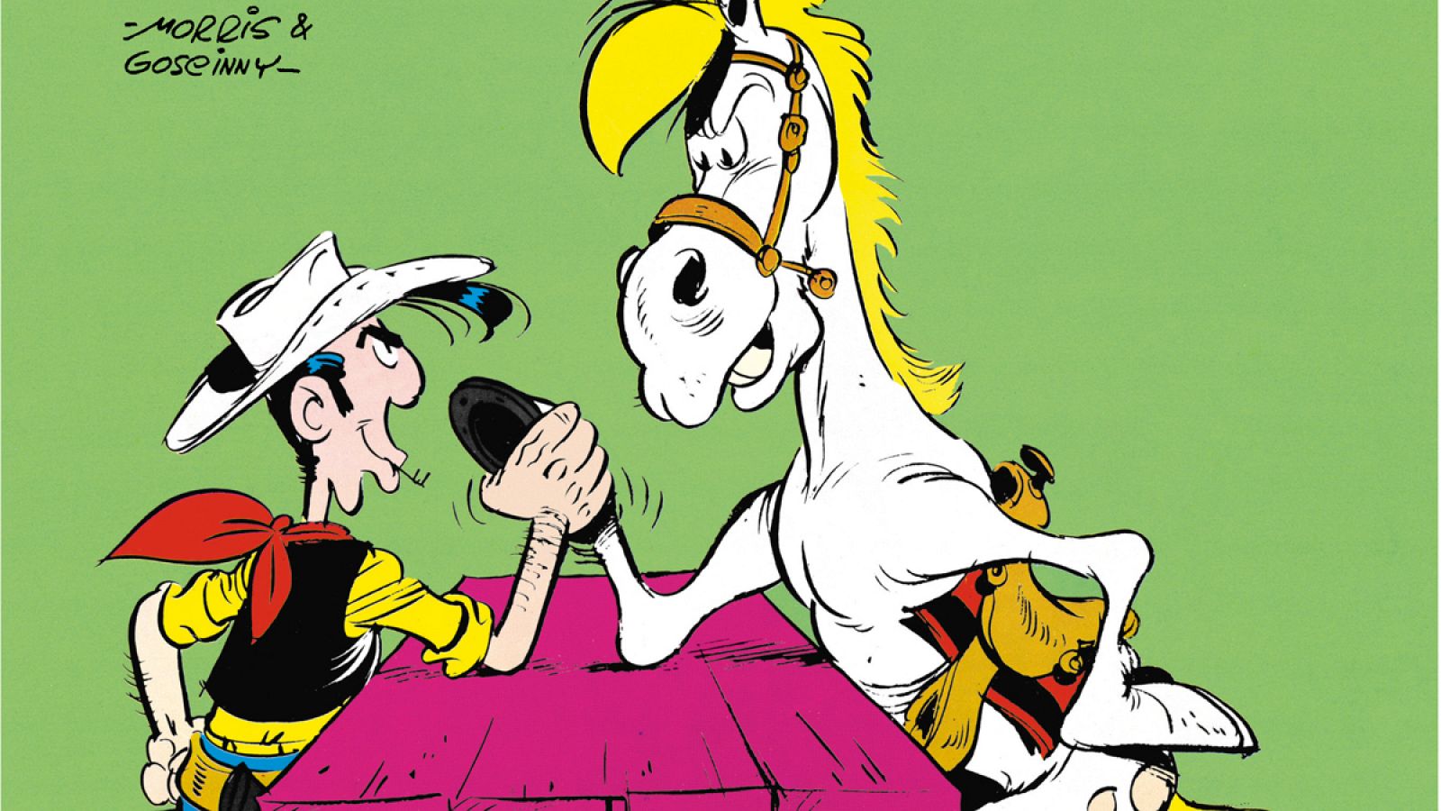 Lucky Luke y su inseparable Jolly Jumper