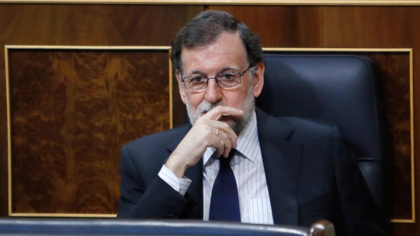 El presidente del Gobierno, Mariano Rajoy, durante la sesión de control al Gobierno