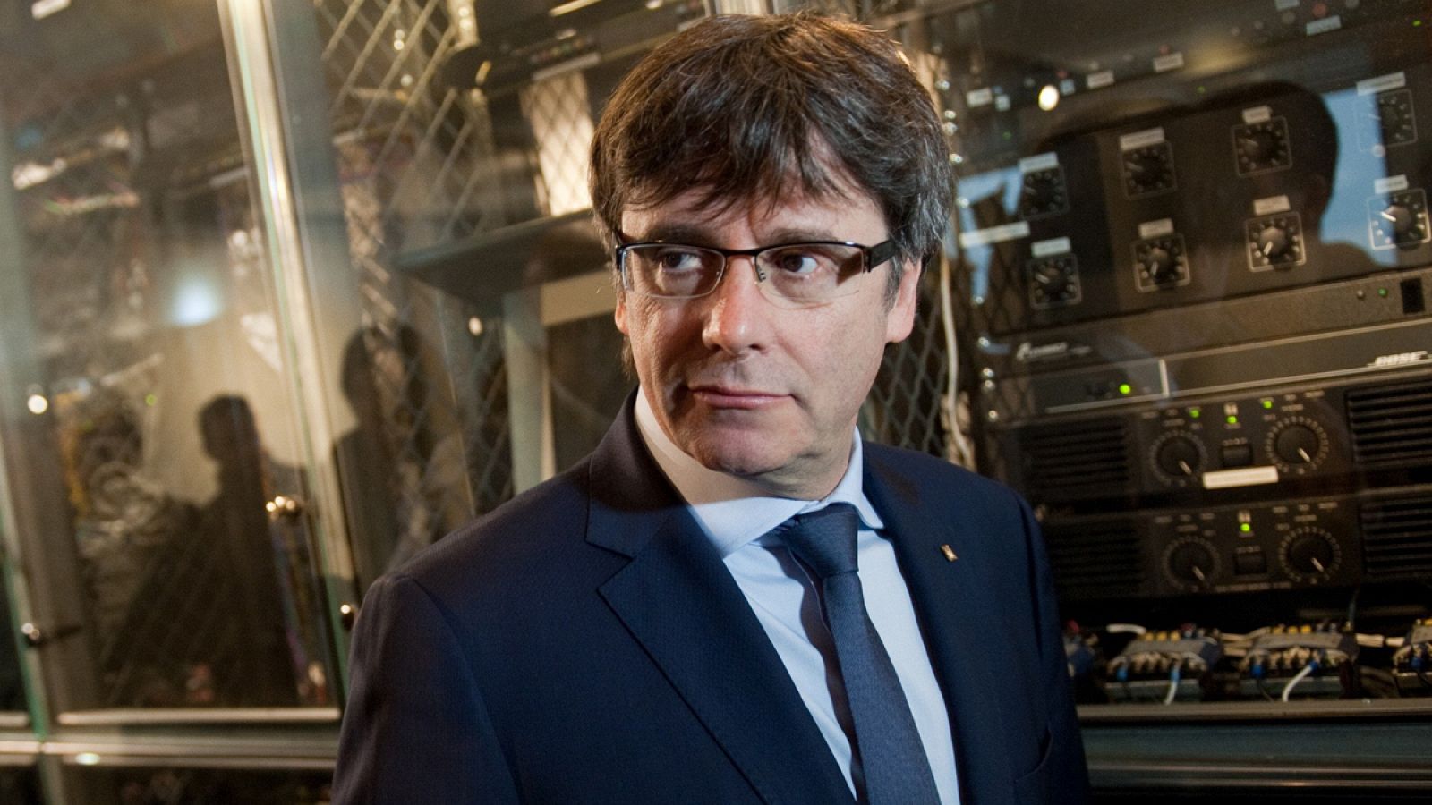 El presidente de la Generalitat de Cataluña, Carles Puigdemont, en el Instituto de Tecnología de Massachusetts (MIT), en Cambridge (EEUU).