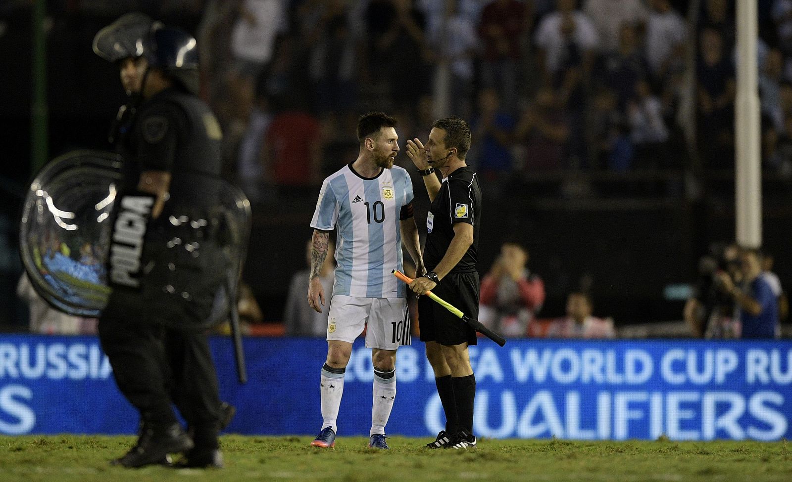 Messi durante el choque ante Chile que le ha costado cuatro partidos de sanción.