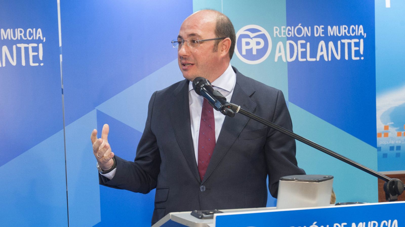 El ex presidente de la Región de Murcia Pedro Antonio Sánchez cuando anunció su dimisión