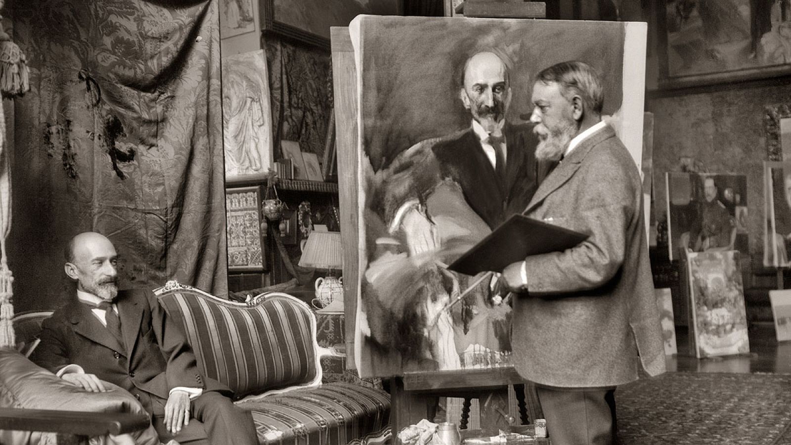 Sorolla retratando al dramaturgo Jacinto Benavente, 1917. Luis Marn. Fundación Pablo Iglesias.