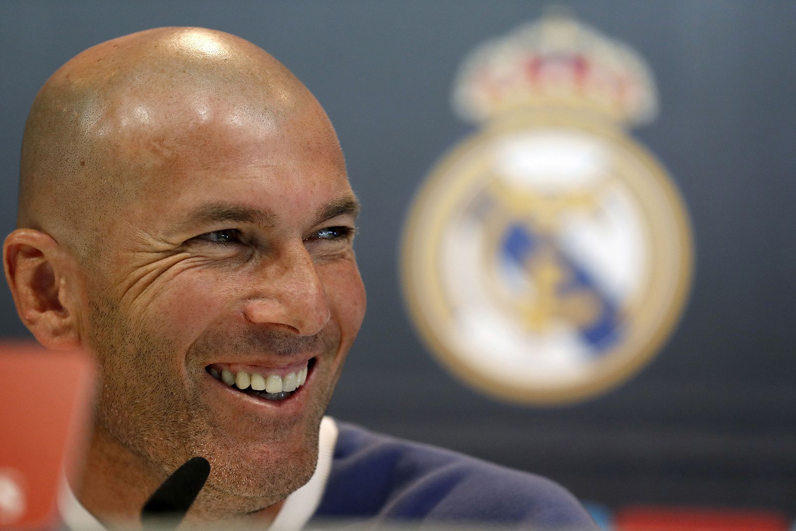 El entrenador del Real Madrid, Zinedine Zidane, durante la rueda de prensa.