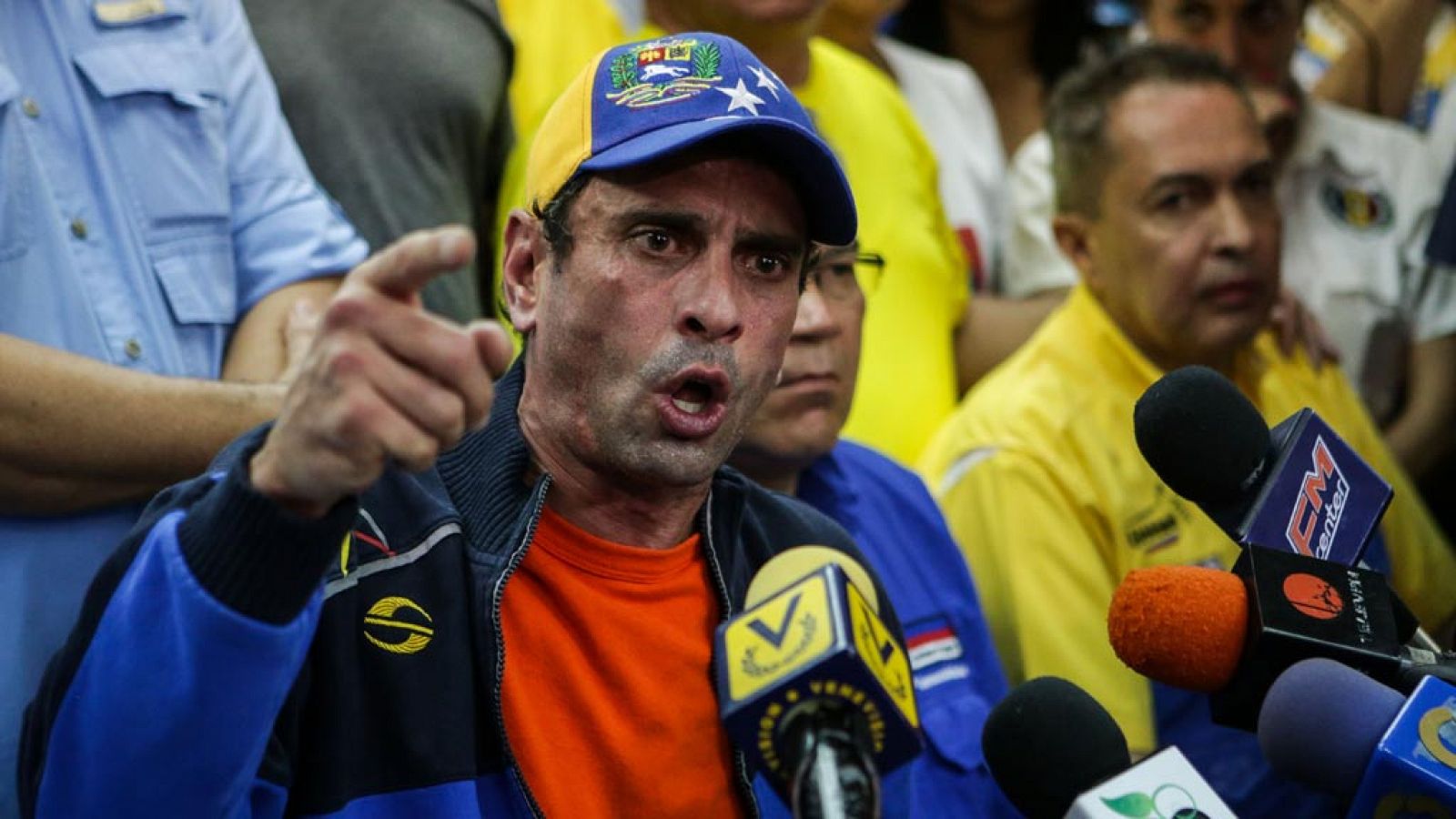 Henrique Capriles, durante las protestas antichavistas de estos días